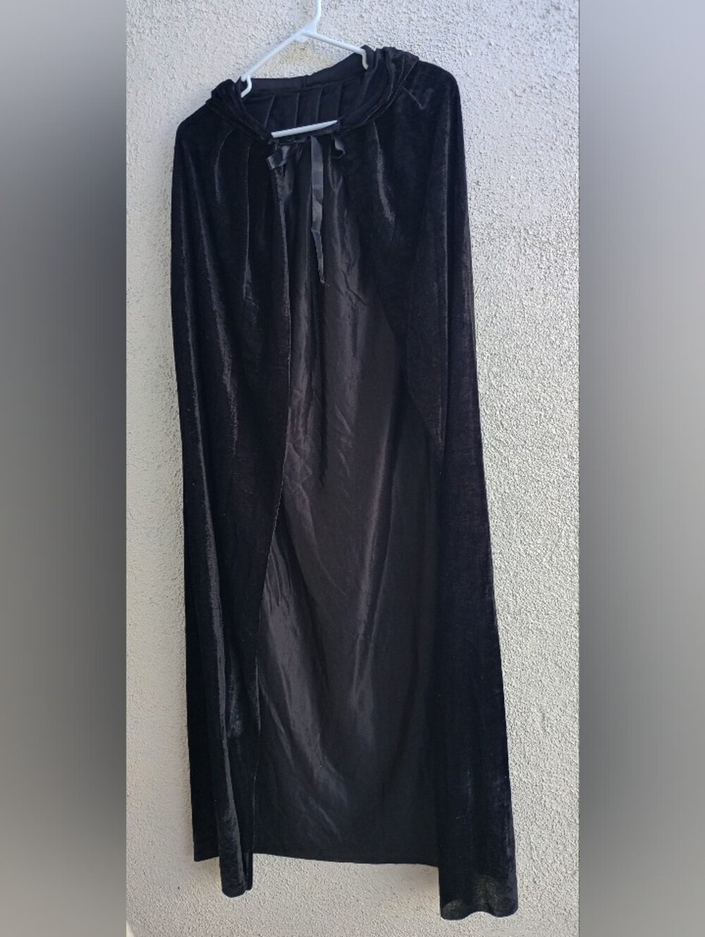 Hand Crafted Black Velvet Cape Coat Goth Witchy Halloween Cosplay Vampiric Fairy